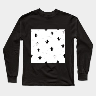 Penguins minimalistic pattern Long Sleeve T-Shirt